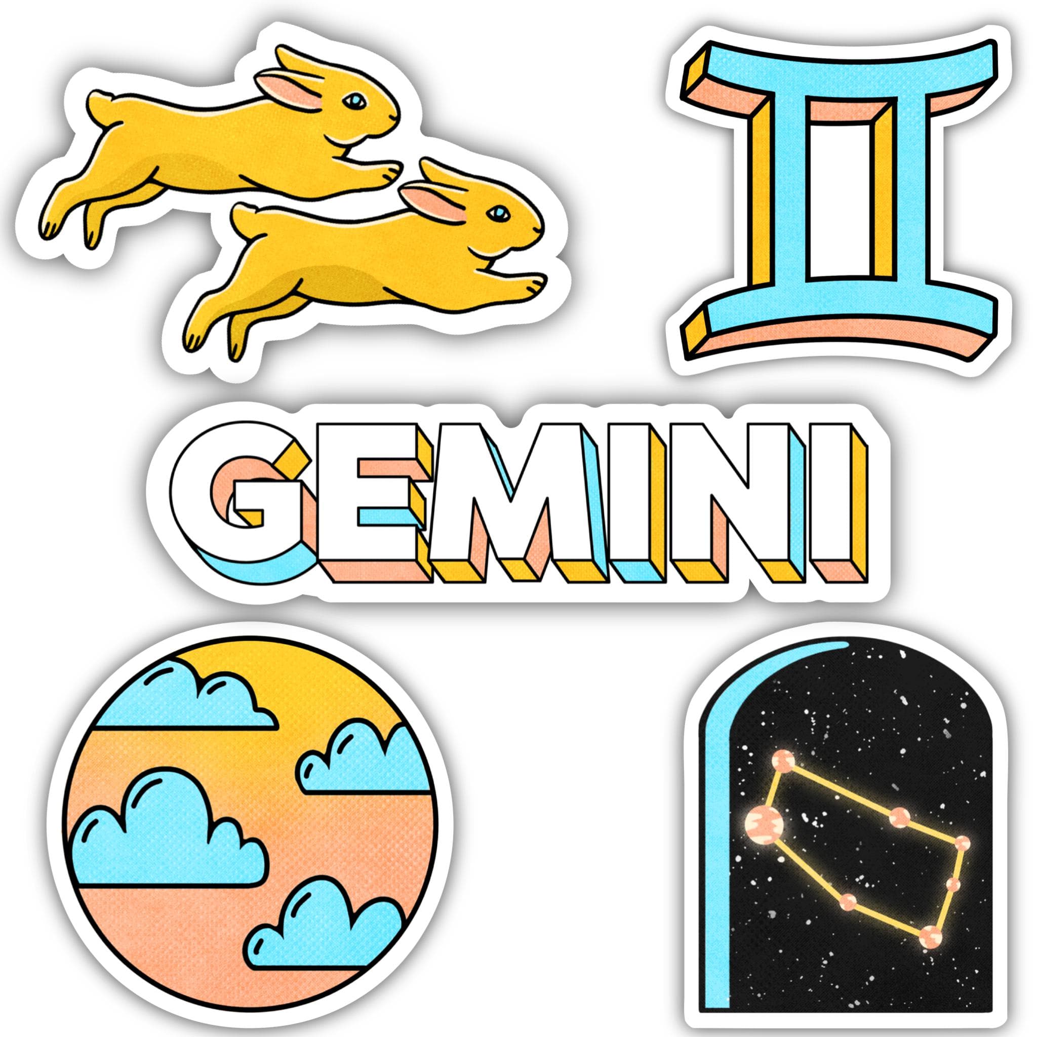  Gemini Zodiac Sticker 5 Pack、mySite、elrpsem3k