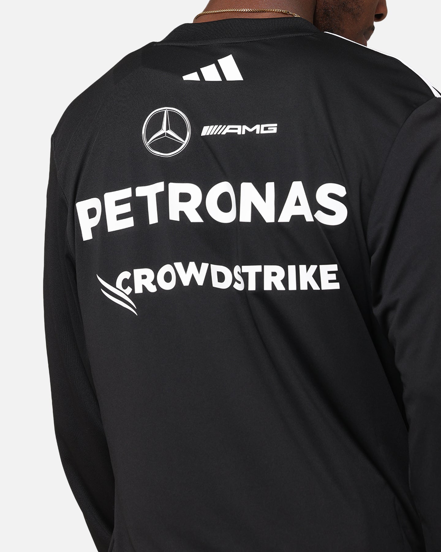 adidas x Mercedes-AMG PETRONAS Formula One F1 2025 Team Long Sleeve Driver T-Shirt Black、mySite、zt4zffjzw