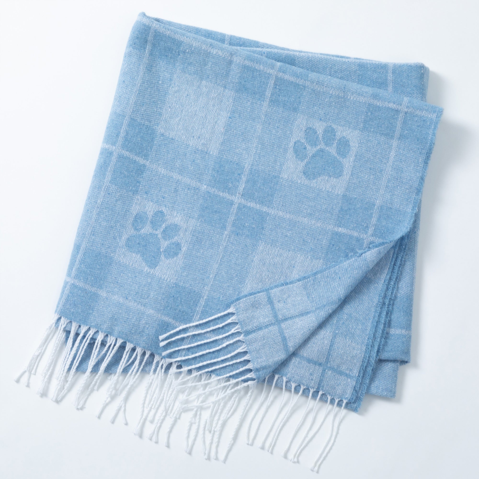 Ukrainian Cotton Blend Paw Throw Blanket with Fringe、mySite、camillekostekn