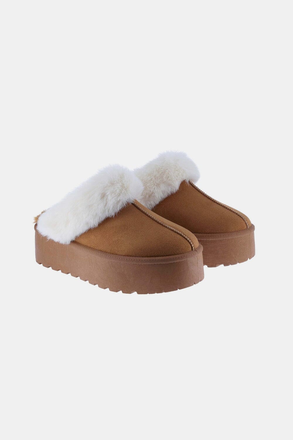 Weeboo Thick Bottom Fur Trim Snow Slippers、mySite、camillekostekn