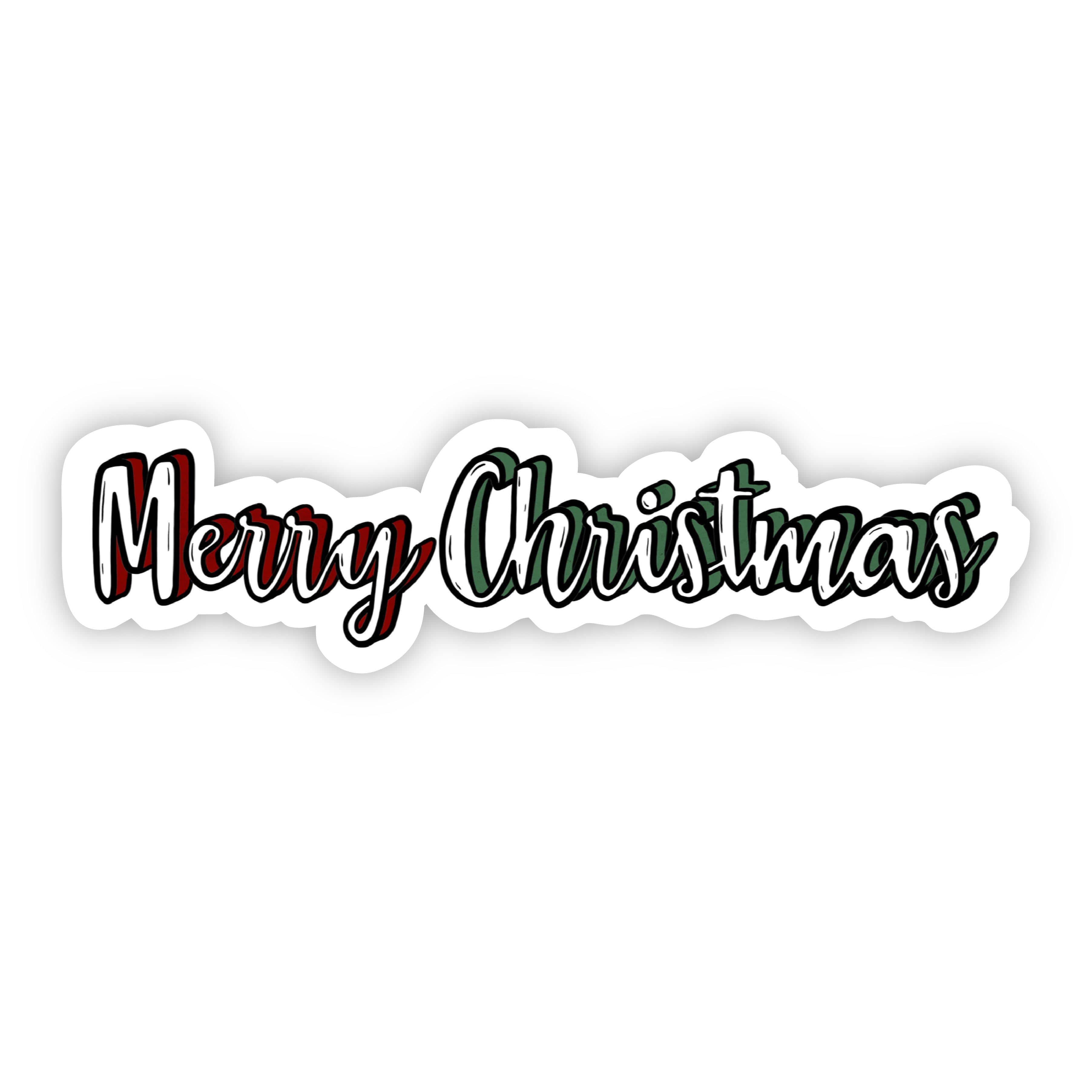  Merry Christmas Lettering Sticker、mySite、elrpsem3k