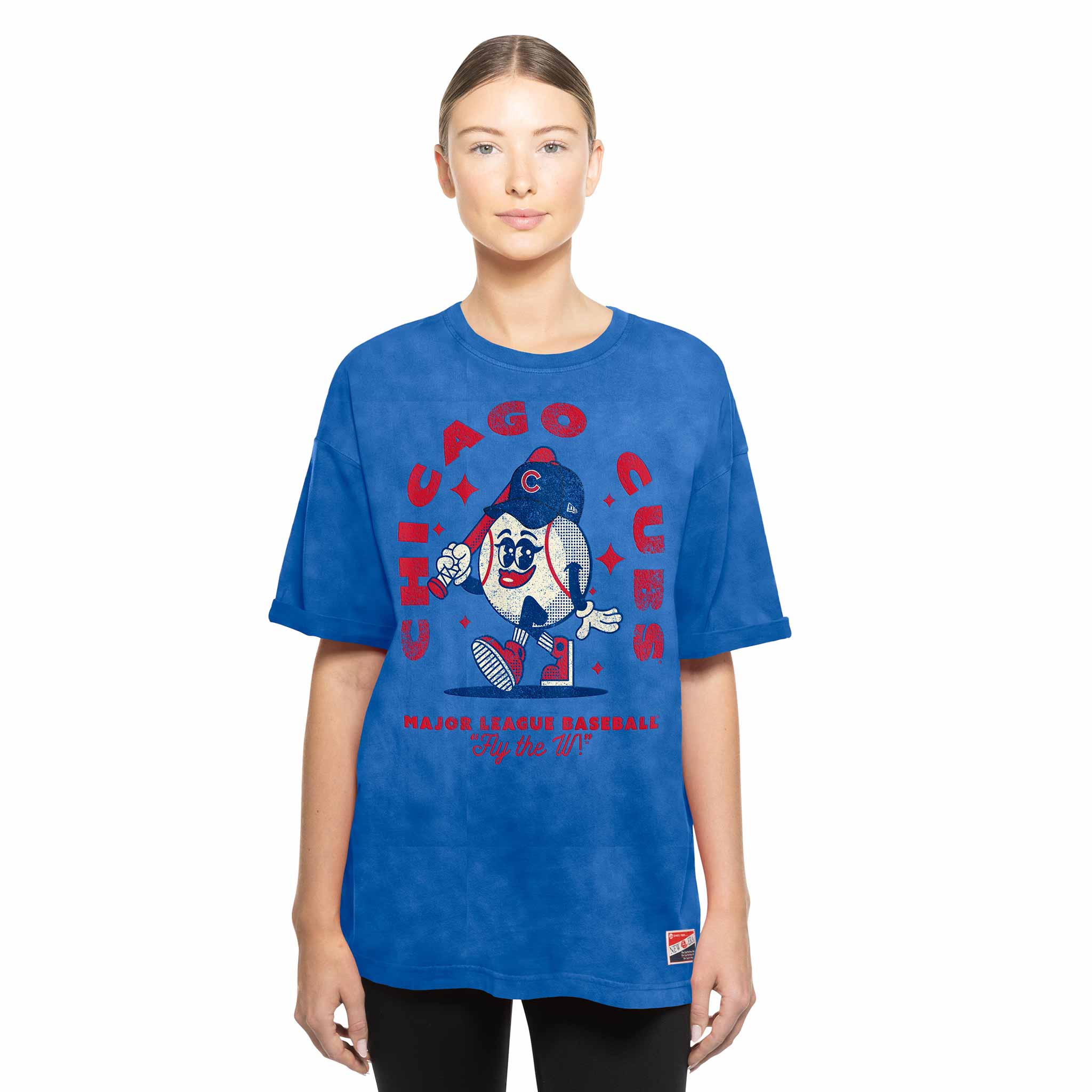 Chicago Cubs Women's New Era Baseball Cartoon T Shirt、mySite、vikingsvslions