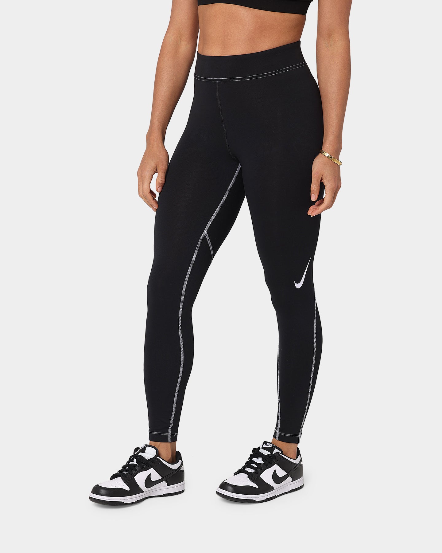 Nike Women's Swoosh GX High Rise Leggings Black/White、mySite、zt4zffjzw