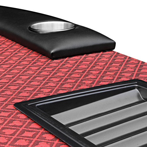 96 inches Poker Table Model 18755 Red with Cup Holders and Chips Tray、、casual