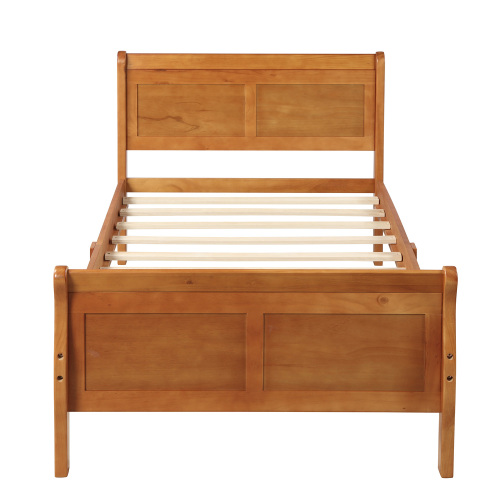 Wood Platform Bed Twin Bed Frame Mattress Foundation Sleigh Bed with Headboard/Footboard/Wood Slat Support、、casual