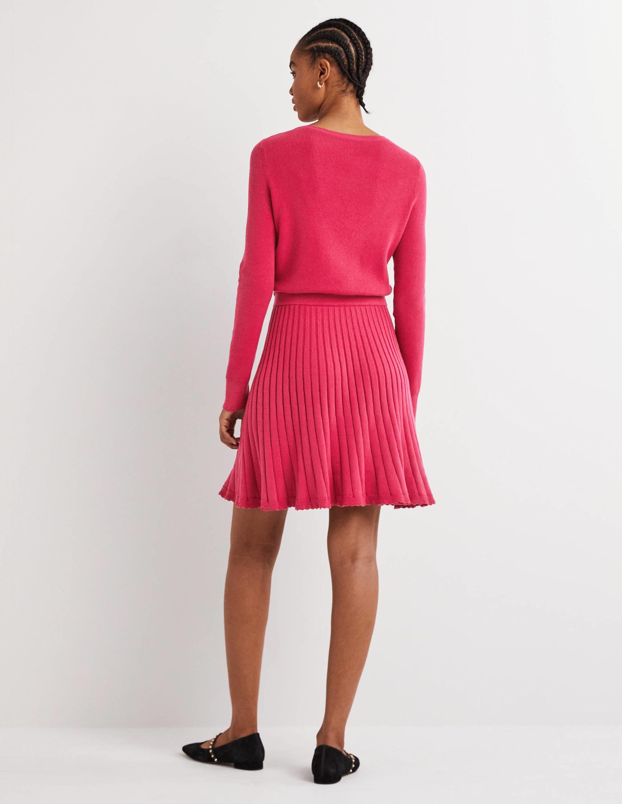  Pleated Knitted Mini Dress-Sweet Rose、mySite、ashleygrahame