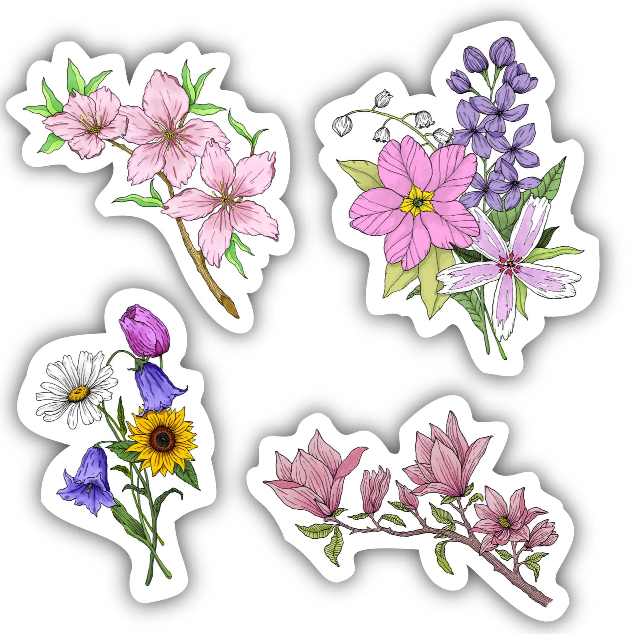  Floral Sticker 4 Pack、mySite、elrpsem3k