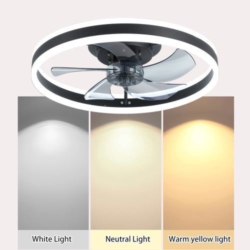 Ceiling Fans with Lights Dimmable LED Embedded installation of thin modern ceiling fans(Orange)、、eastwooduniform