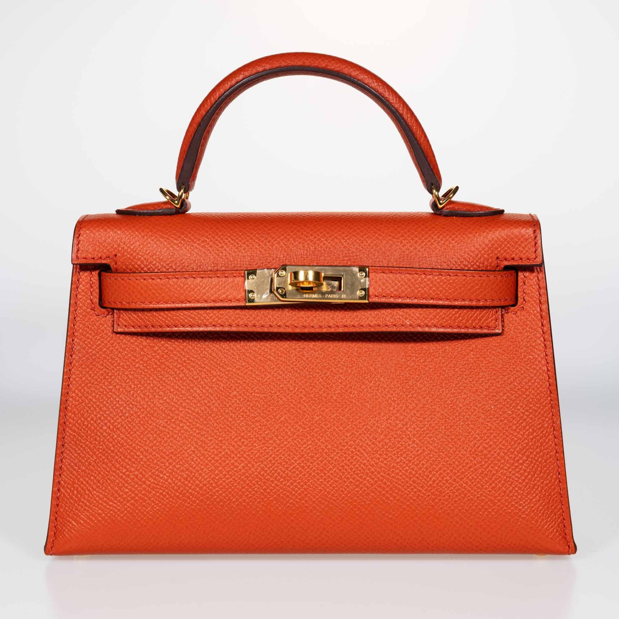 Hermès Kelly 20 Mini II Sellier Terre Battue Epsom Gold Hardware、mySite、garminoutage.com