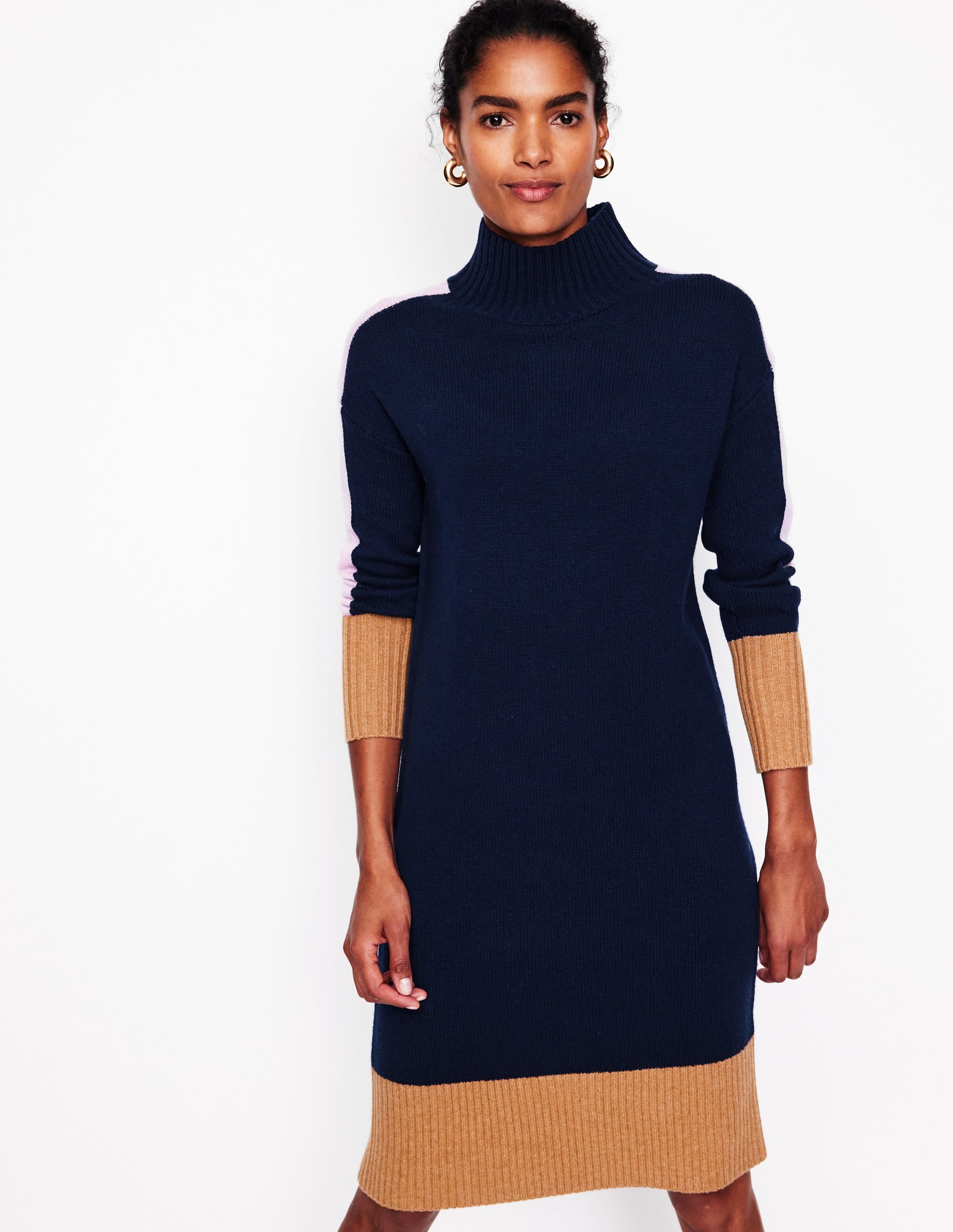  Jessica Merino Dress-Navy Colourblock、mySite、ashleygrahame