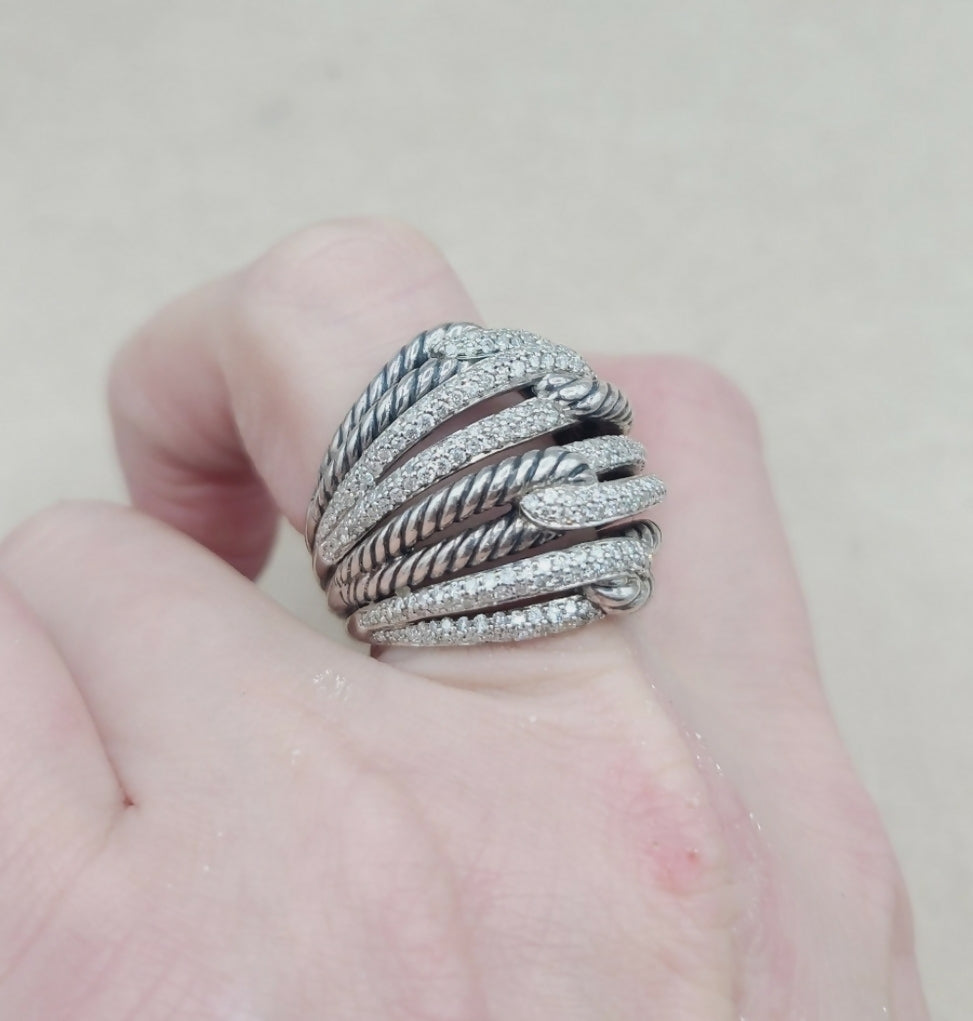 David Yurman Labyrinth Quadruple-Loop Ring 鈥?Diamonds、mySite、hinf8tx79