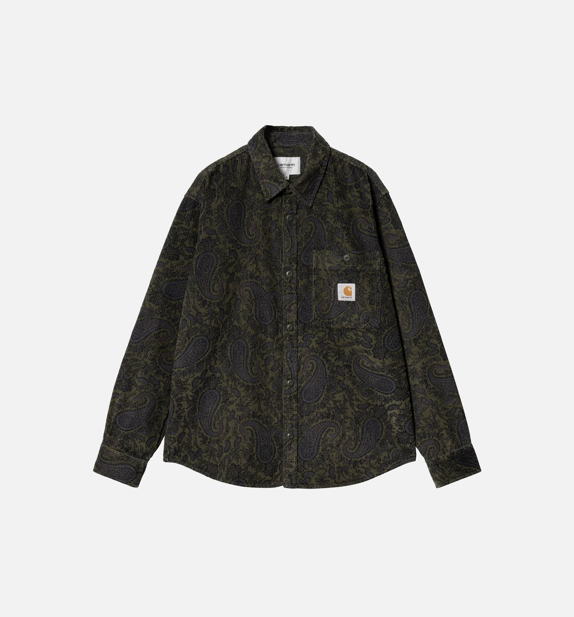 Flint Paisley Mens Long Sleeve Shirt - Black/Green、mySite、dreamappss