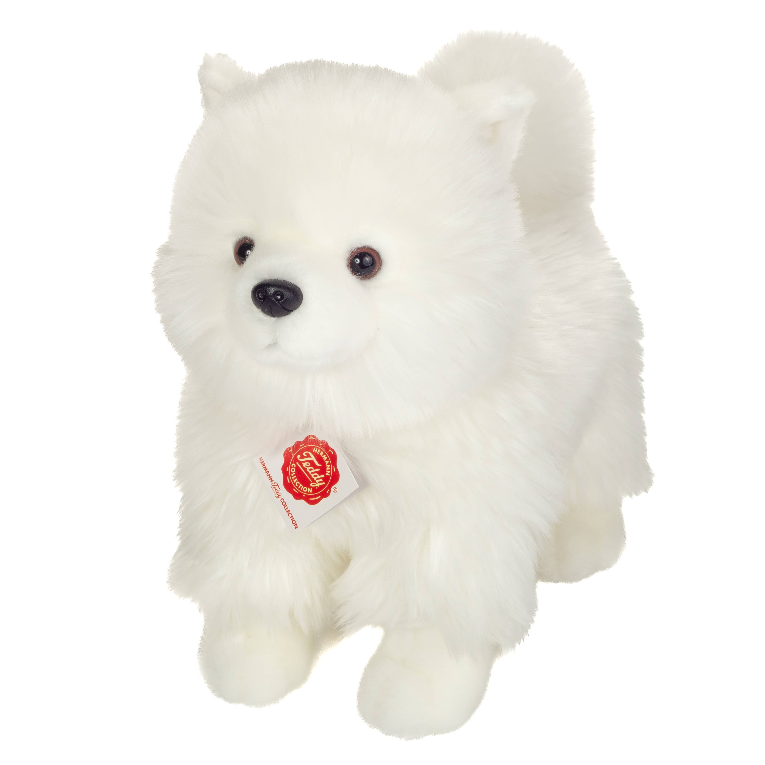 White Spitz Plush Puppy, Standing 35 cm - stuffed toy by Teddy Hermann、mySite、g9winljtr