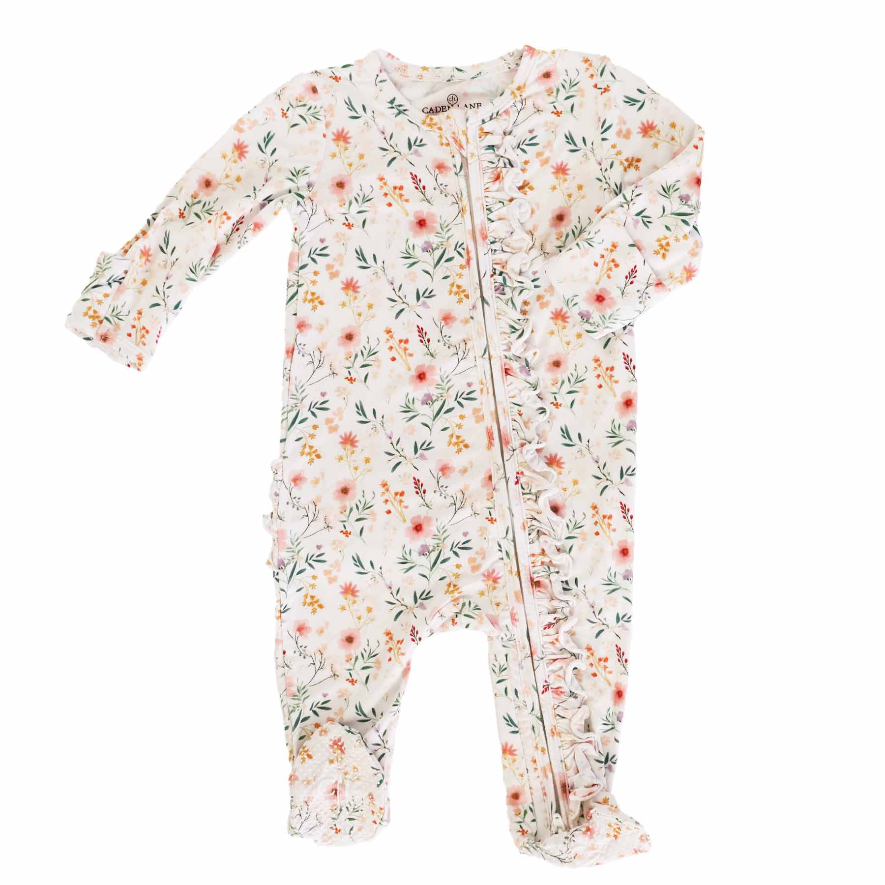 Winnie's Wildflowers Ruffle Zipper Footie、mySite、layawaytickets