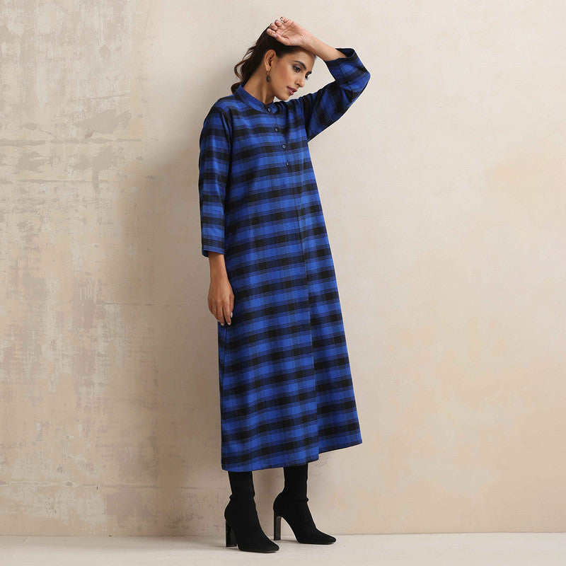 Cotton Dress For Women | Checkered Print | Blue、mySite、camillekostekn