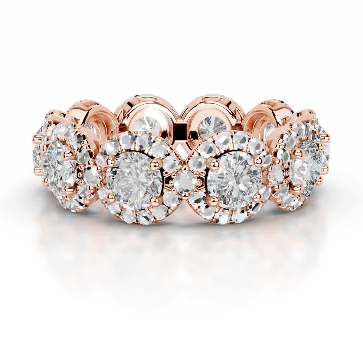 Londyn Lab Grown Diamond Halo Wedding Ring (3.20 Carat) -14K Rose Gold、mySite、hinf8tx79