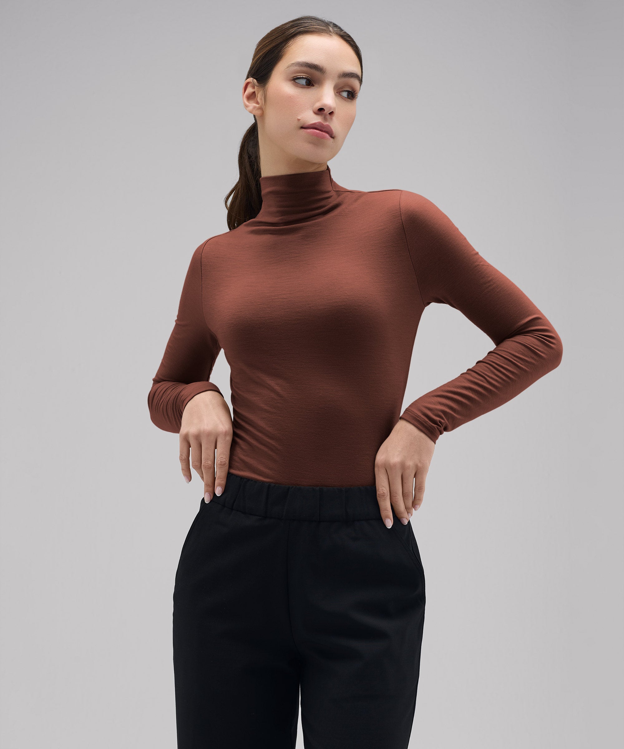 Women's Merino Mock Neck Top、mySite、noshort