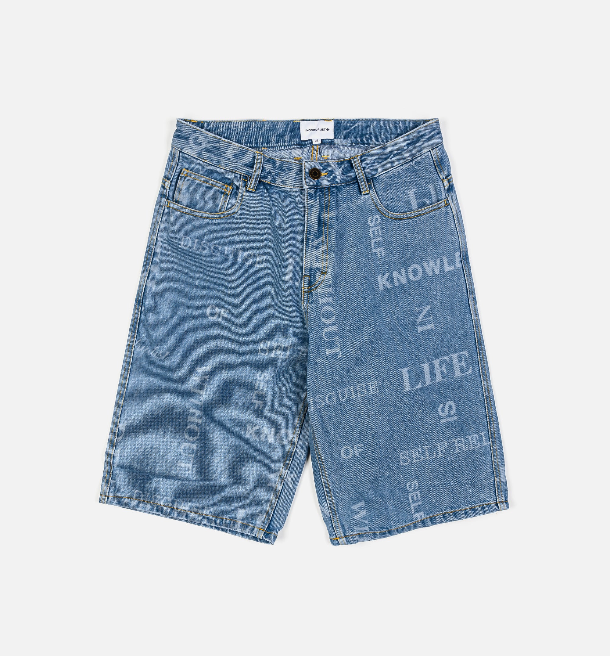 Knowledge Big Denim Mens Short - Blue、mySite、dreamappss