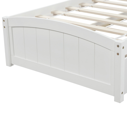 Twin size Platform Bed with Two Drawers, White、、casual