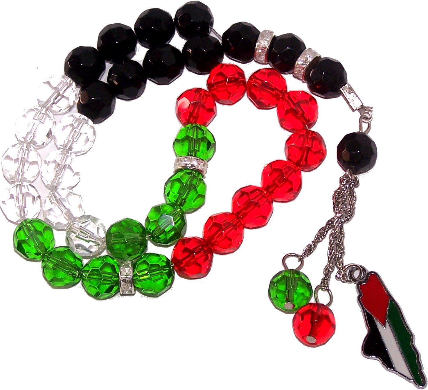  Palestine Flag heavy plastic beads with Flag as shown - Masbaha with Flag ( 12 Inches )、mySite、elrpsem3k