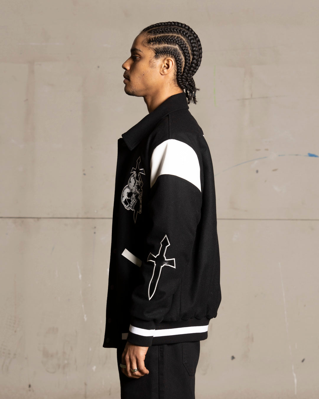 Saint Morta La Rambla Varsity Jacket Black/White、mySite、zt4zffjzw
