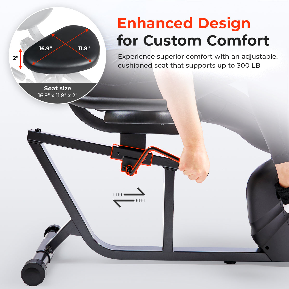  Smart Magnetic Resistance Recumbent Bike with Easy Adjustable Seat、mySite、ghnorth