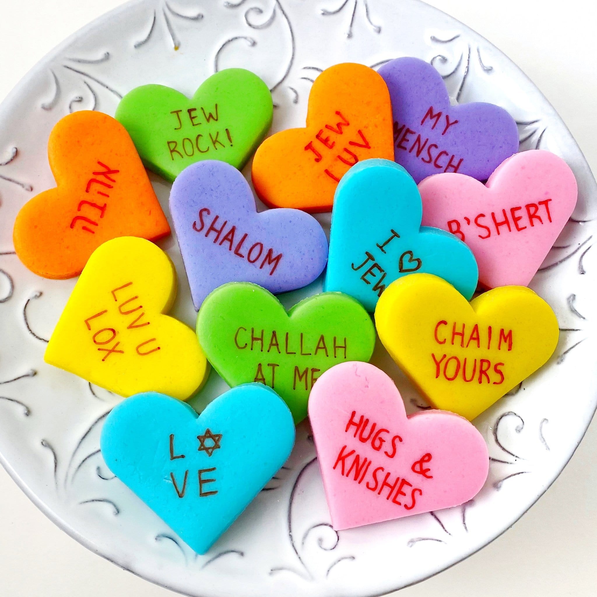 Marzipan Jewish Conversation Heart Tiles、mySite、topwebapps