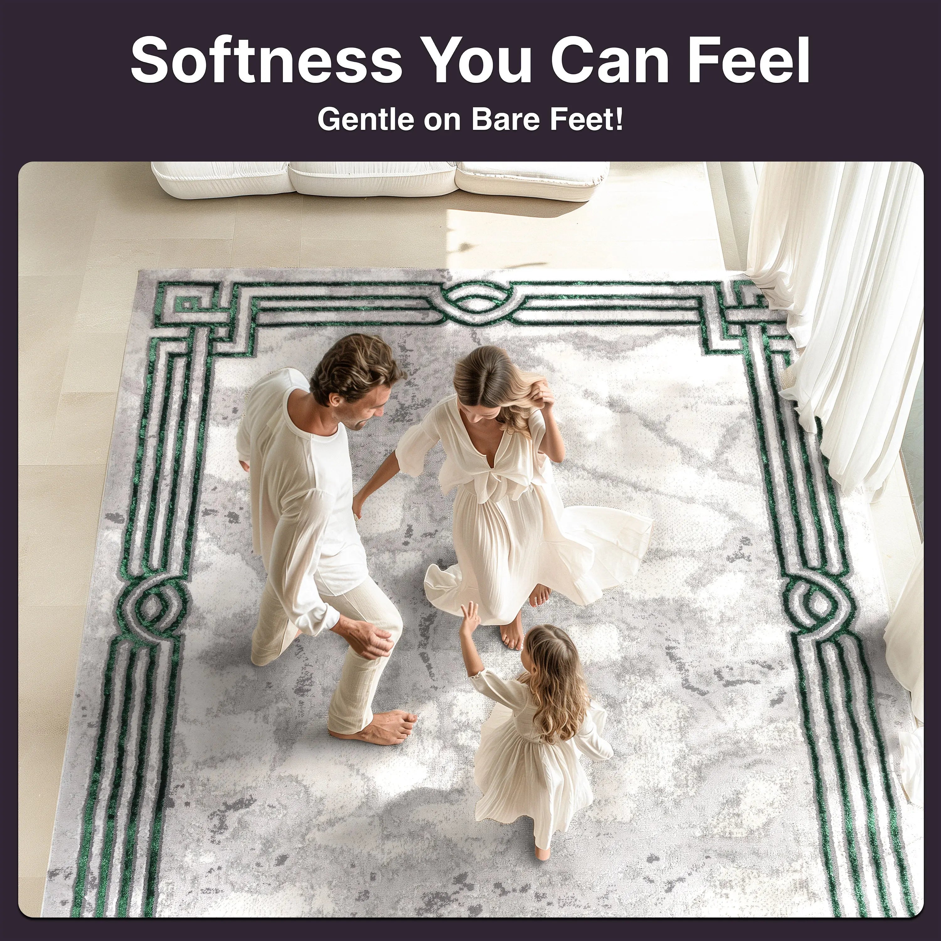 Huntington Retro Marble Border Glam Rug、mySite、gigharbornorthrealestate