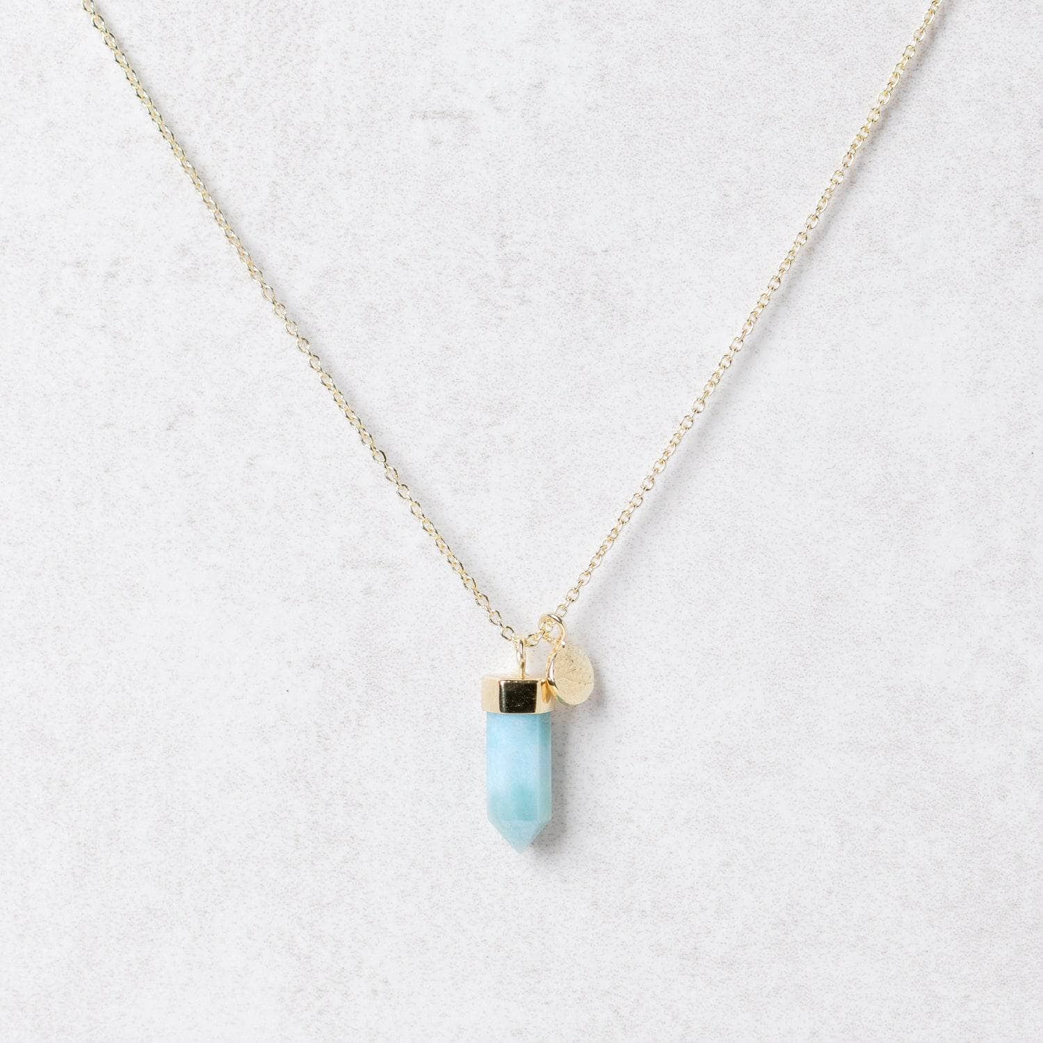 Delicate Rare Genuine Larimar Crystal Point Necklace、mySite、hinf8tx79