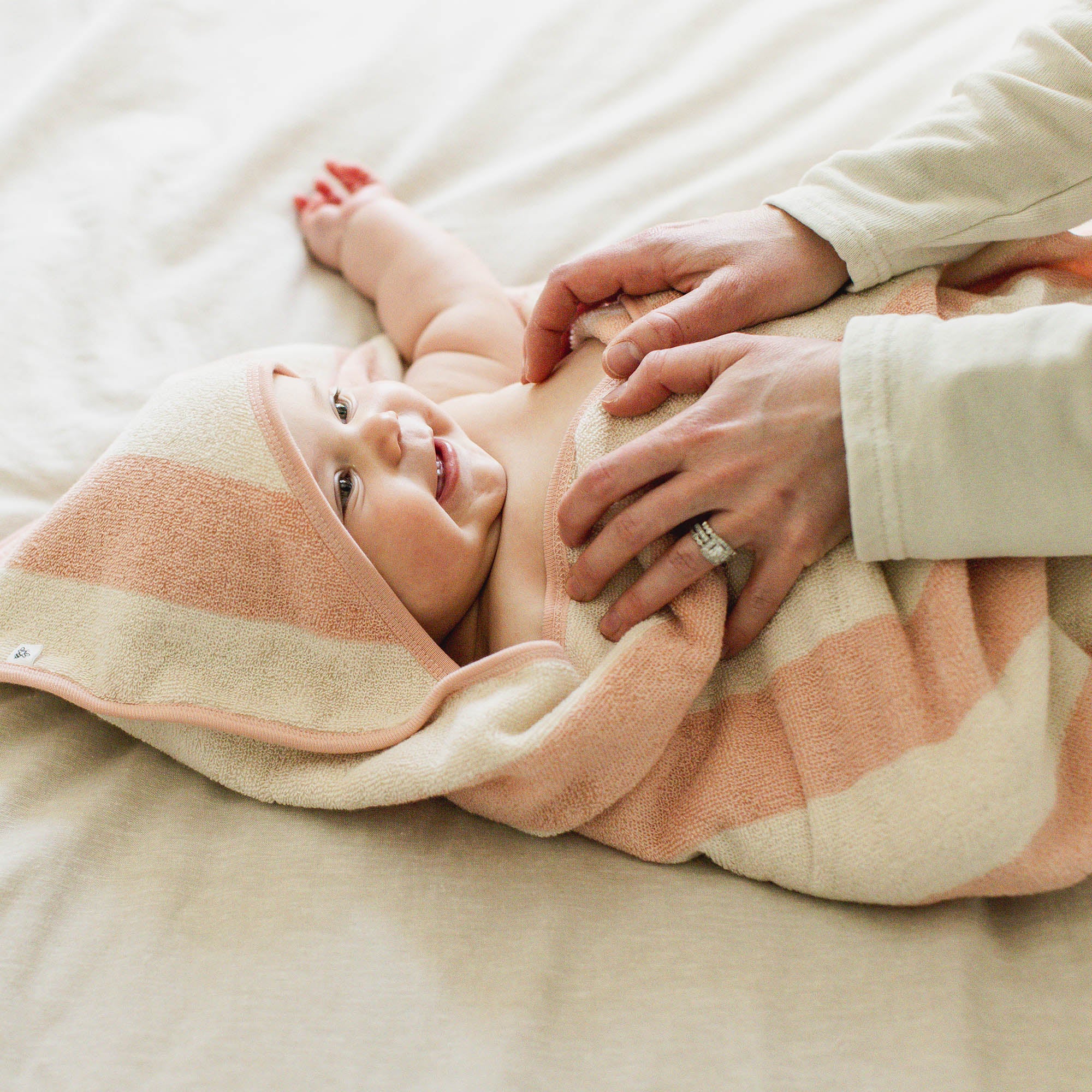  Organic Cotton Rugby Stripe Woven Terry Towel & Washcloth Set - Pink Sand、mySite、layawaytickets