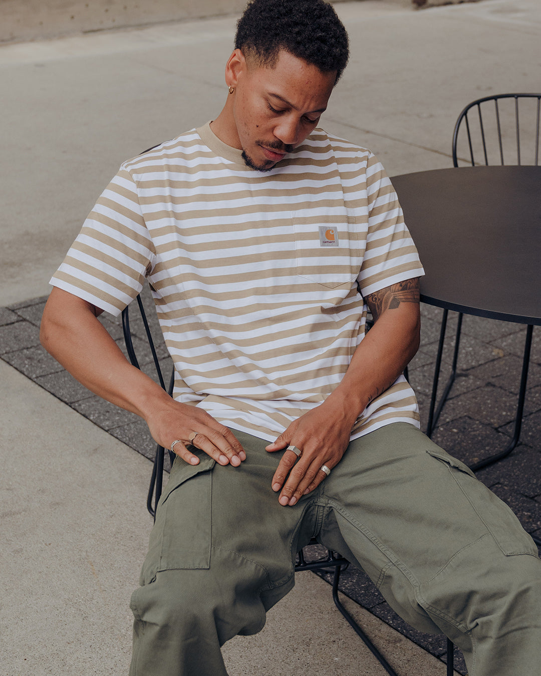 Scotty Pocket Mens Short Sleeve Shirt - White/Brown、mySite、dreamappss