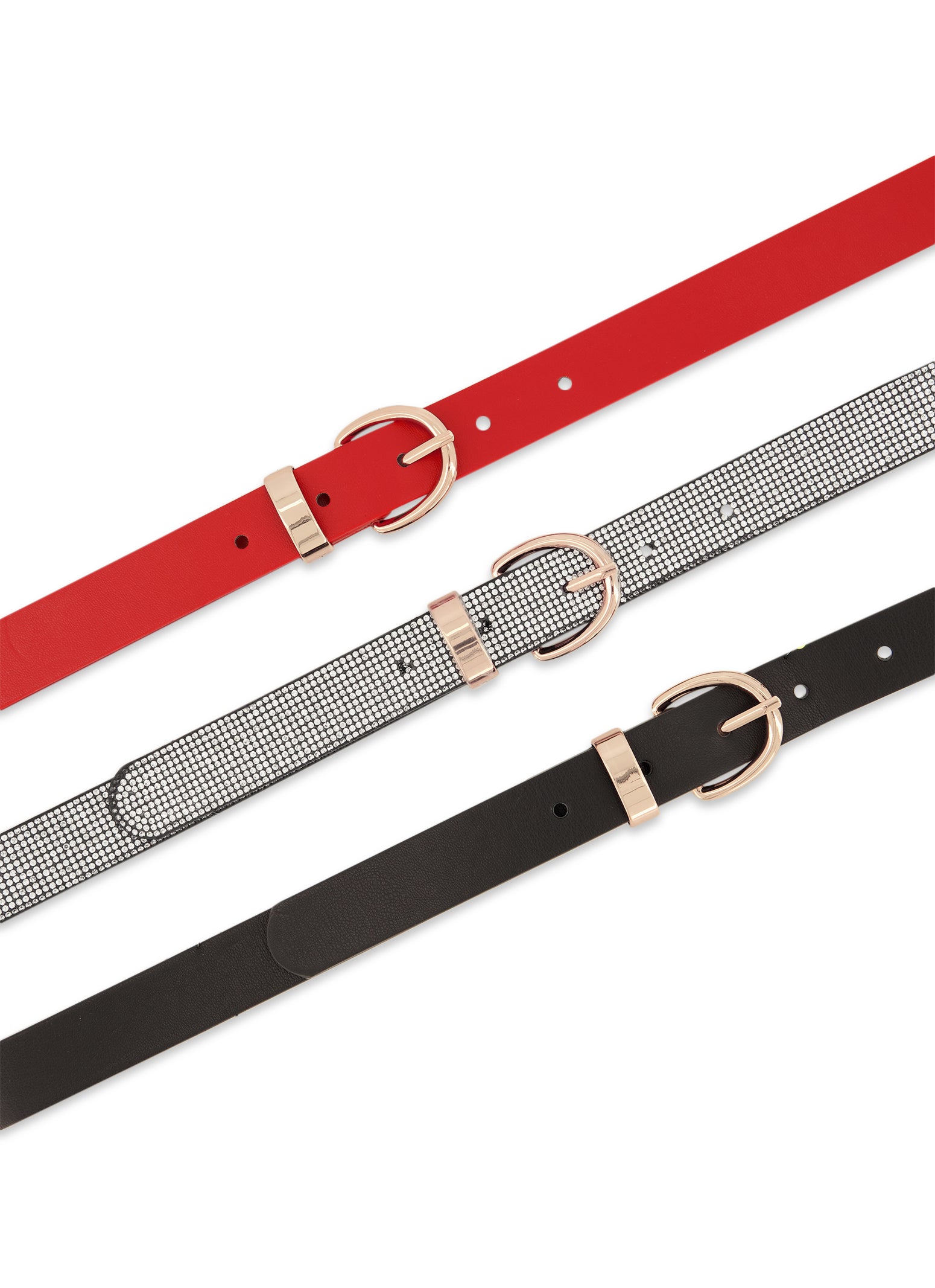 Faux Leather Textured Belt Trio、mySite、camillekostekn