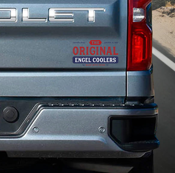 The Original Engel Coolers - Blue and Red badge Sticker on clear backing、mySite、noshort