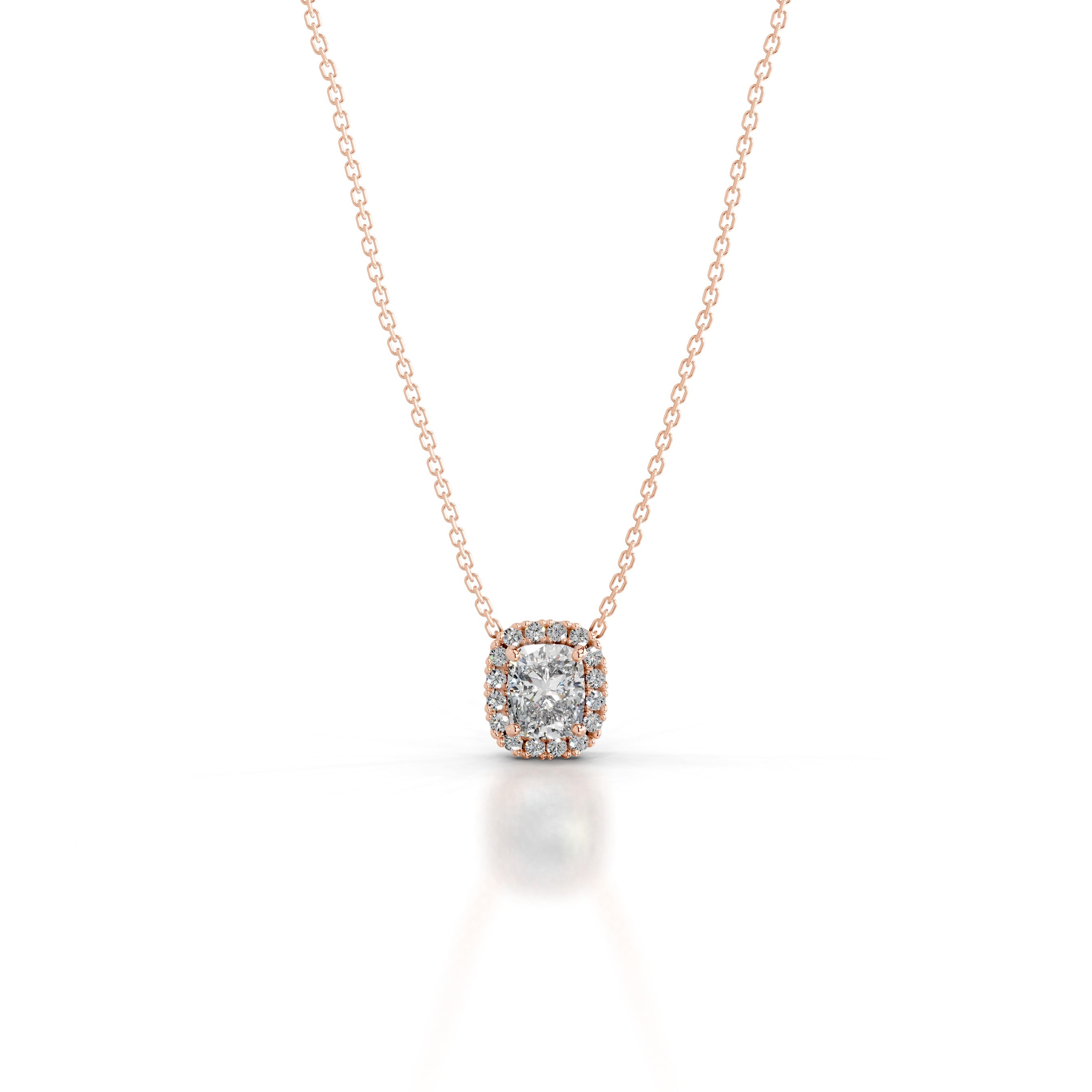 Manon Diamond Halo Pendant - 14K Rose Gold、mySite、hinf8tx79