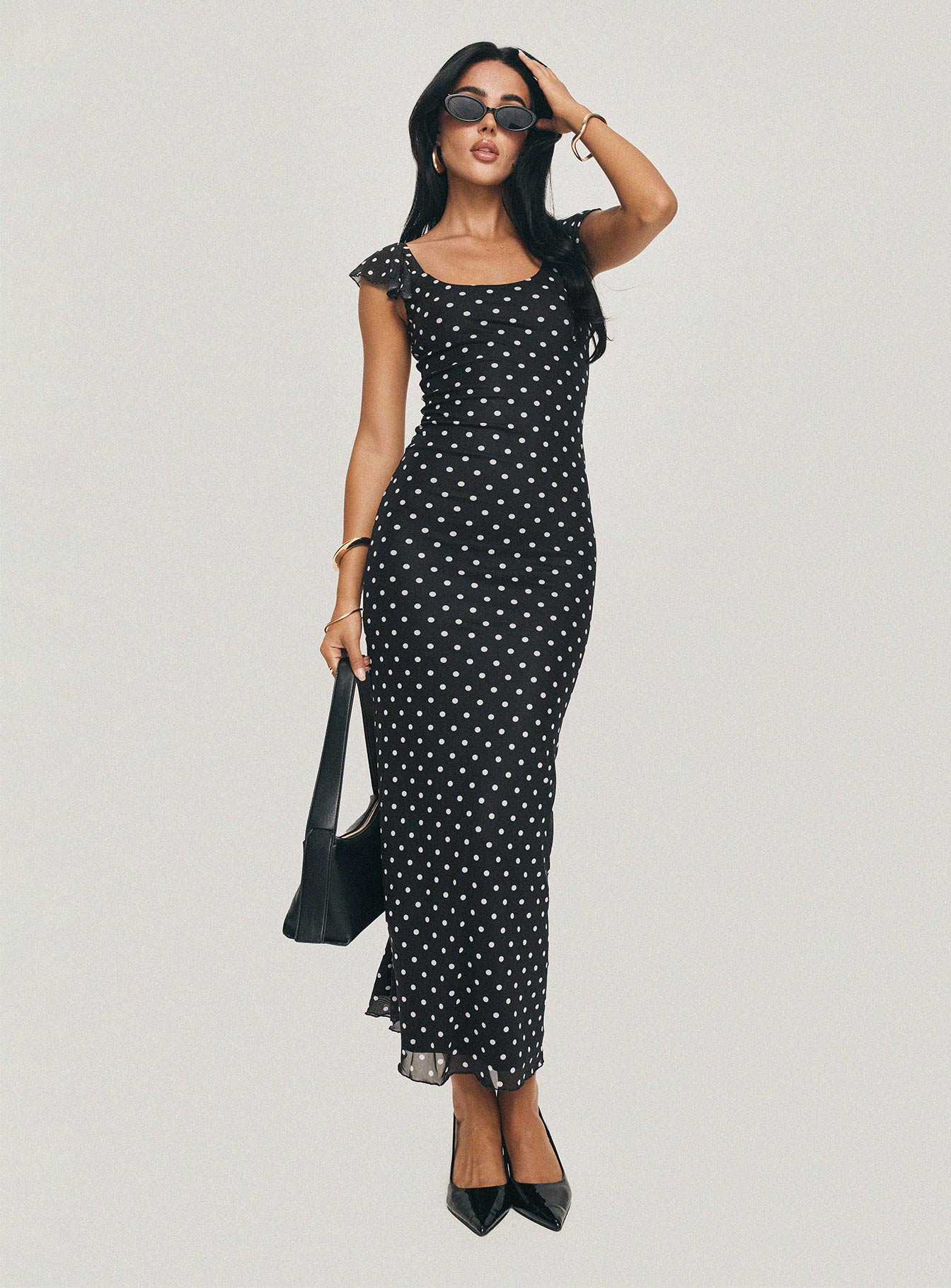 Sandberg Maxi Dress Black Polka Dot、mySite、solidvoid