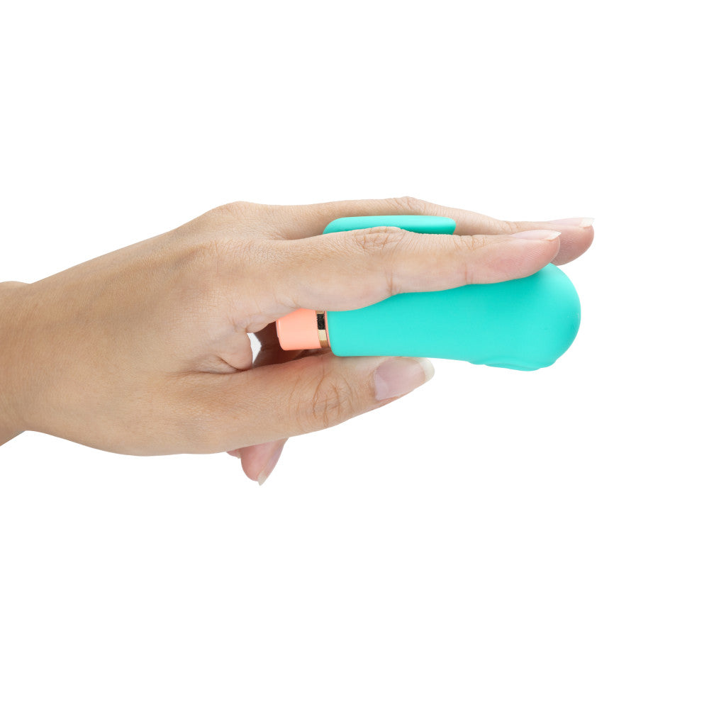 Aria By Blush® | Sensual AF: Finger Fin Teal Silicone Vibrator with Powerful RumboTech™ Technology、mySite、bottomscart