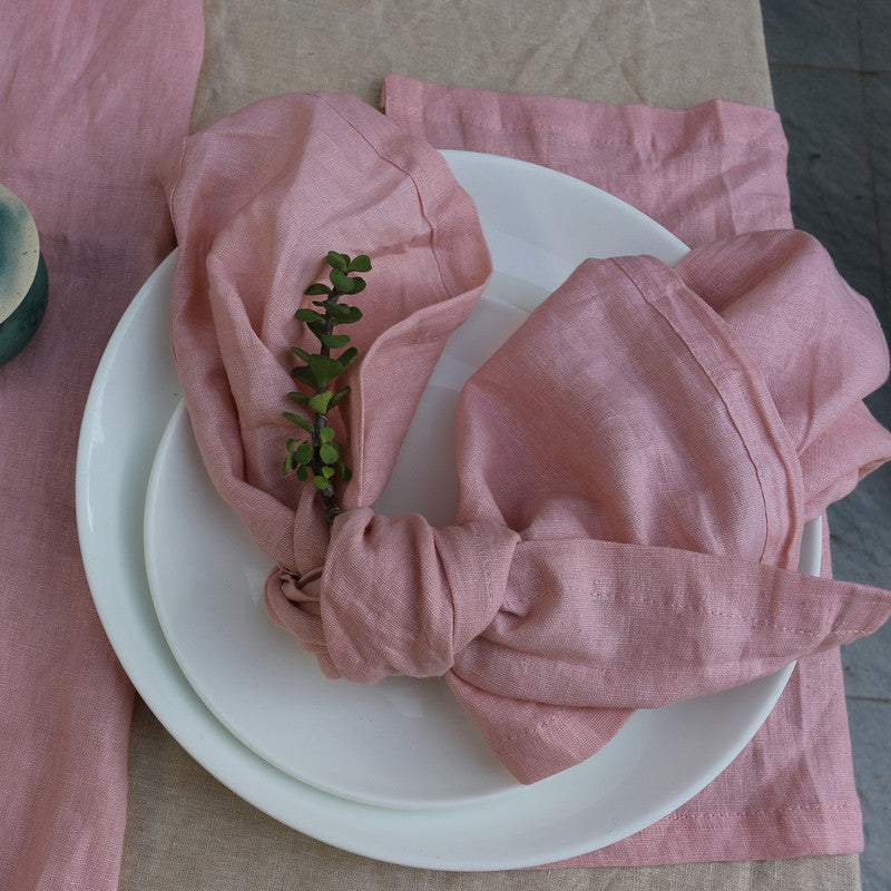 Pure Linen Table Napkins | Set of 6 | Dusty Pink、mySite、camillekostekn