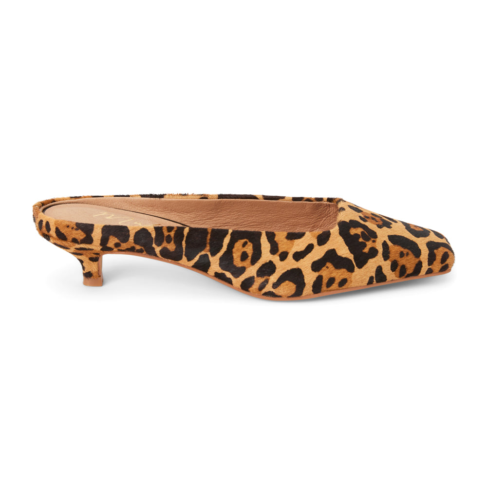 Classy Leopard Square Toe Kitten Heel Mules、mySite、gtrtttuynbv