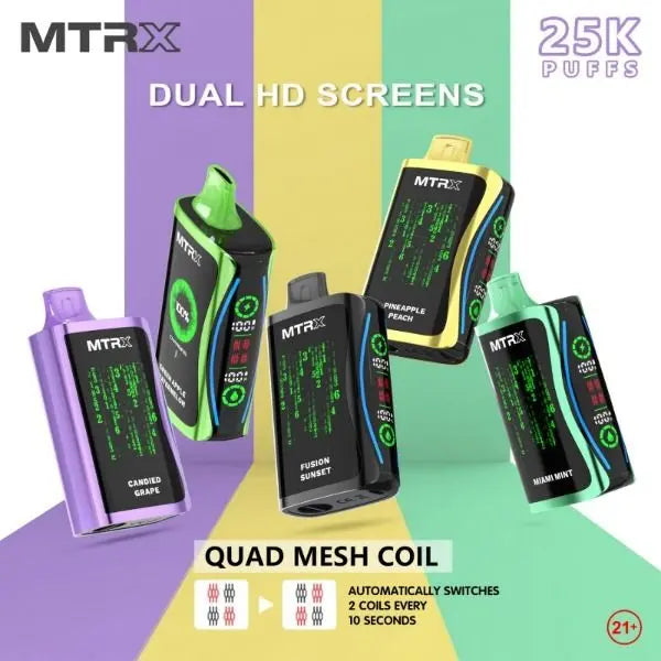 MTRX MX 25000 Rechargeable Disposable Vape 20mL 5 Pack、mySite、zt4zffjzw