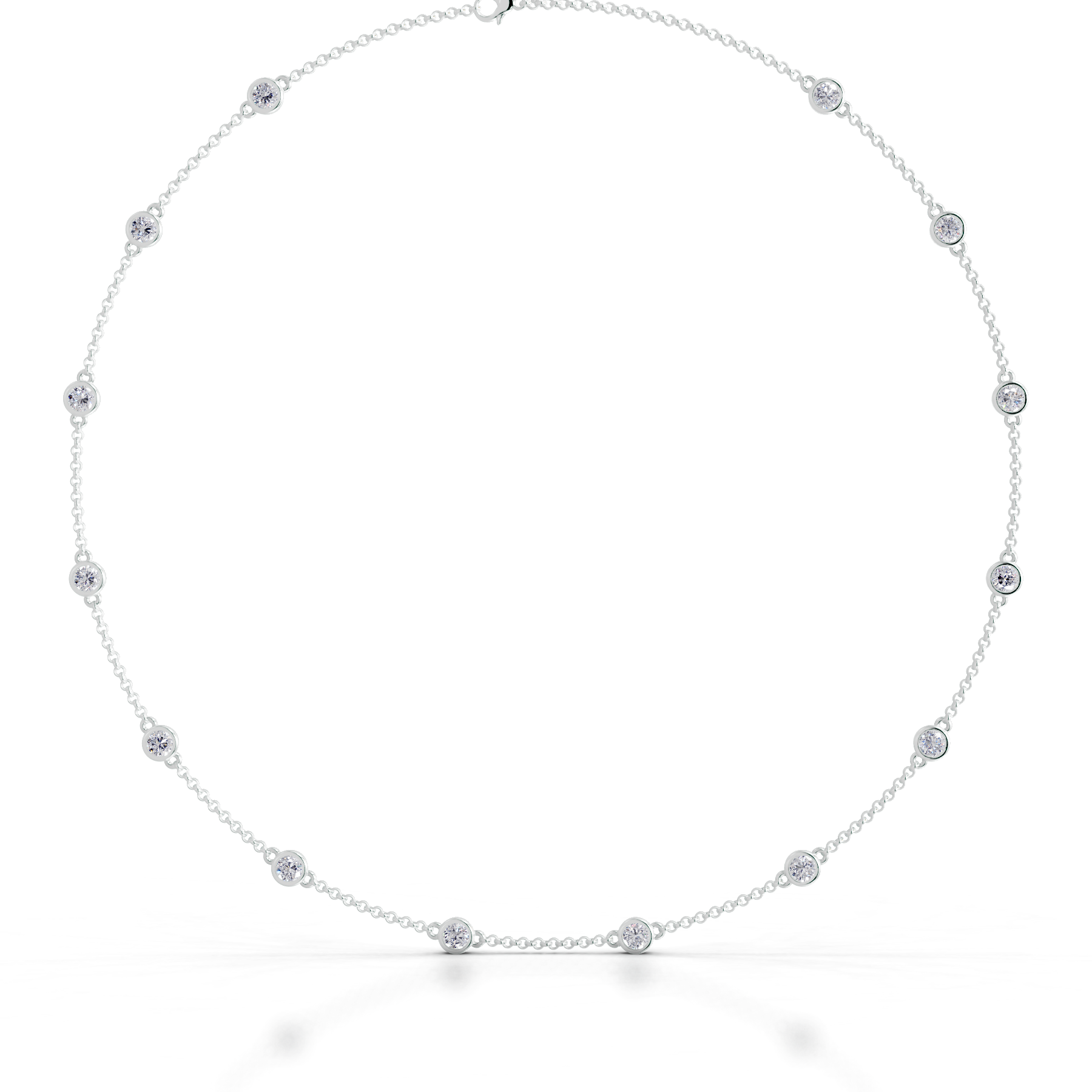 Tamira Lab Grown Diamond Collier (3 Carat) -18K White Gold、mySite、hinf8tx79