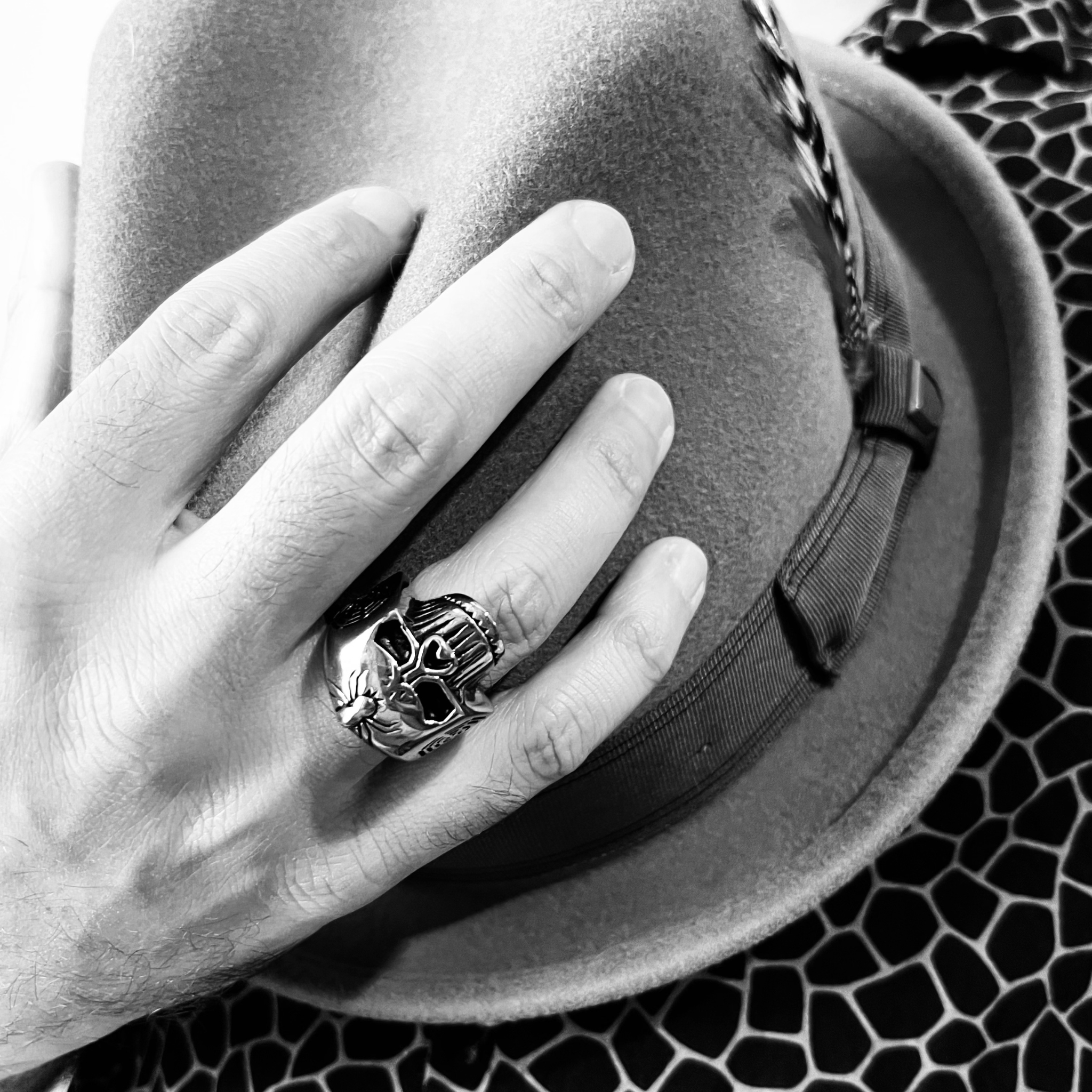 Stainless Steel Skull With Spider And Web Accents Ring / SCR4025、mySite、dreamappss