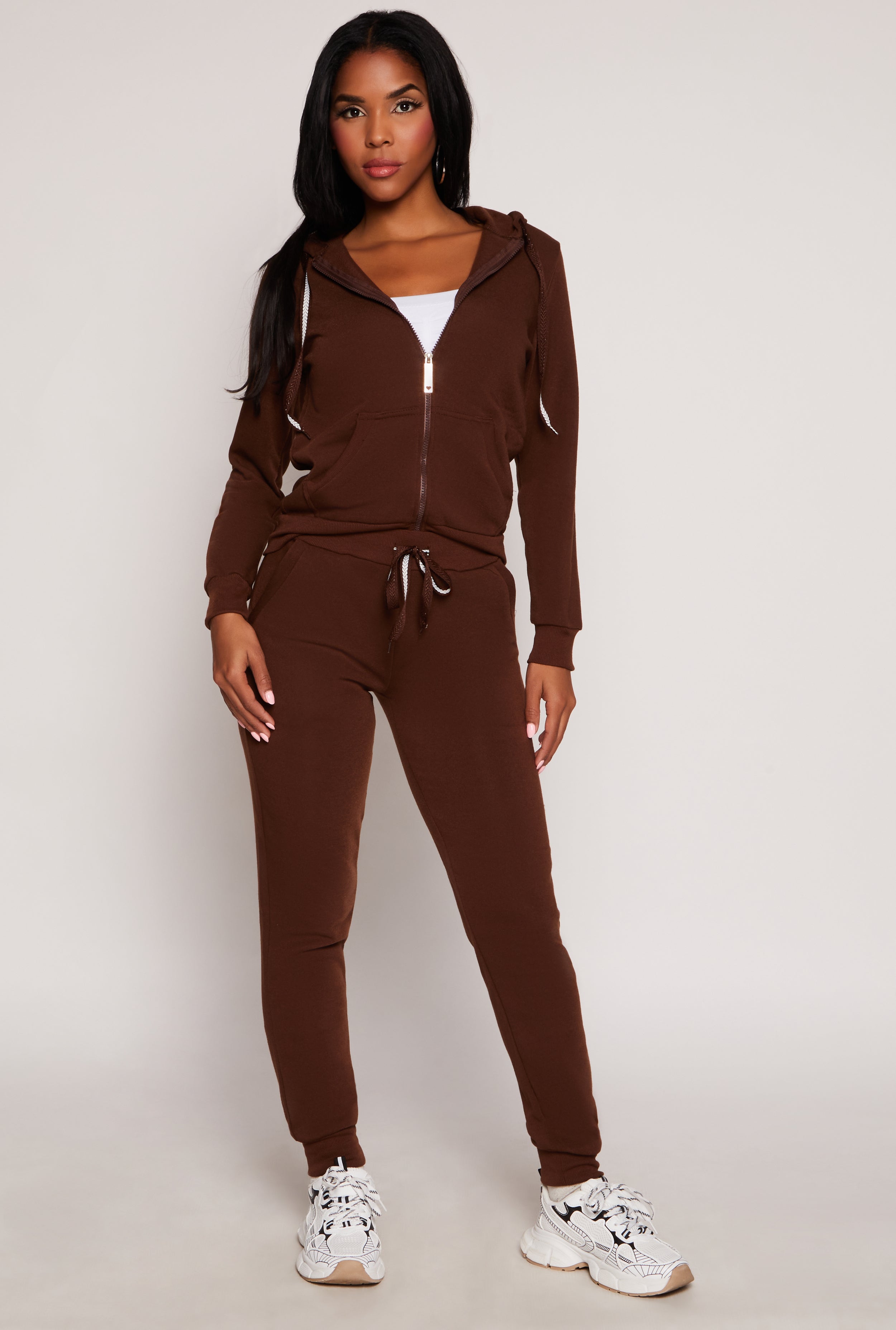 Fleece High Waist Drawstring Joggers、mySite、camillekostekn