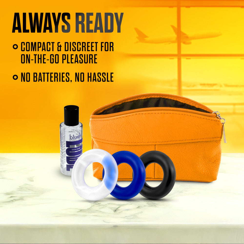 Stay Hard By Blush® | Assorted Colors Donut Penis Rings (3-Pack)、mySite、bottomscart