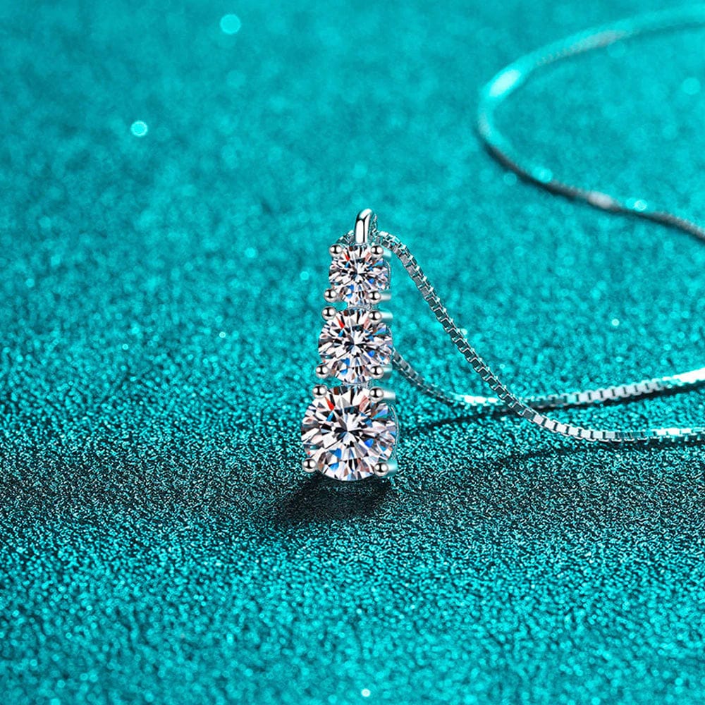 Graduated Vertical Moissanite Necklace 925 Sterling Silver、mySite、g9winljtr