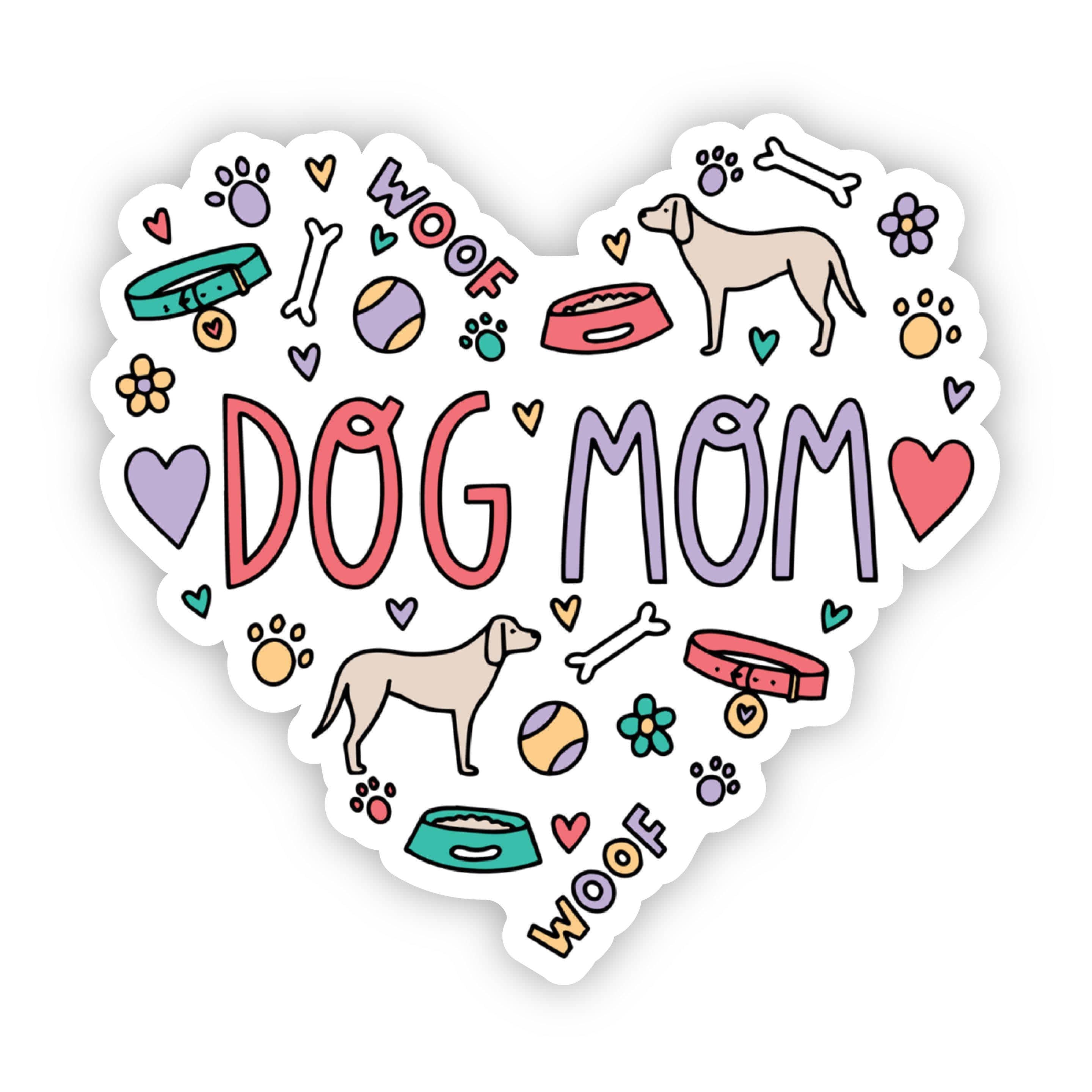  Dog Mom Heart Sticker、mySite、elrpsem3k