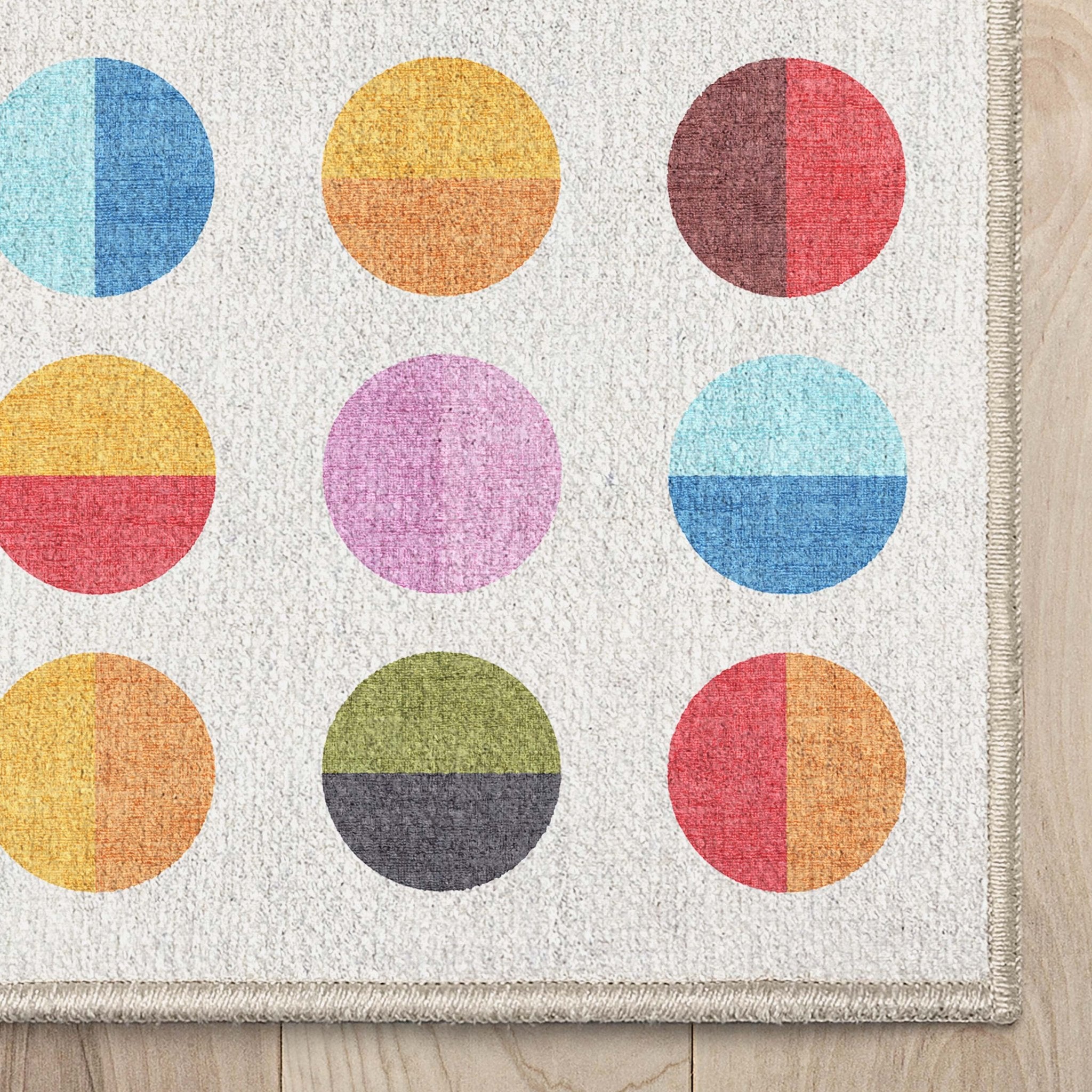 Crayola Modern Split Dots Bright Multi Color Area Rug By Well Woven、mySite、gigharbornorthrealestate