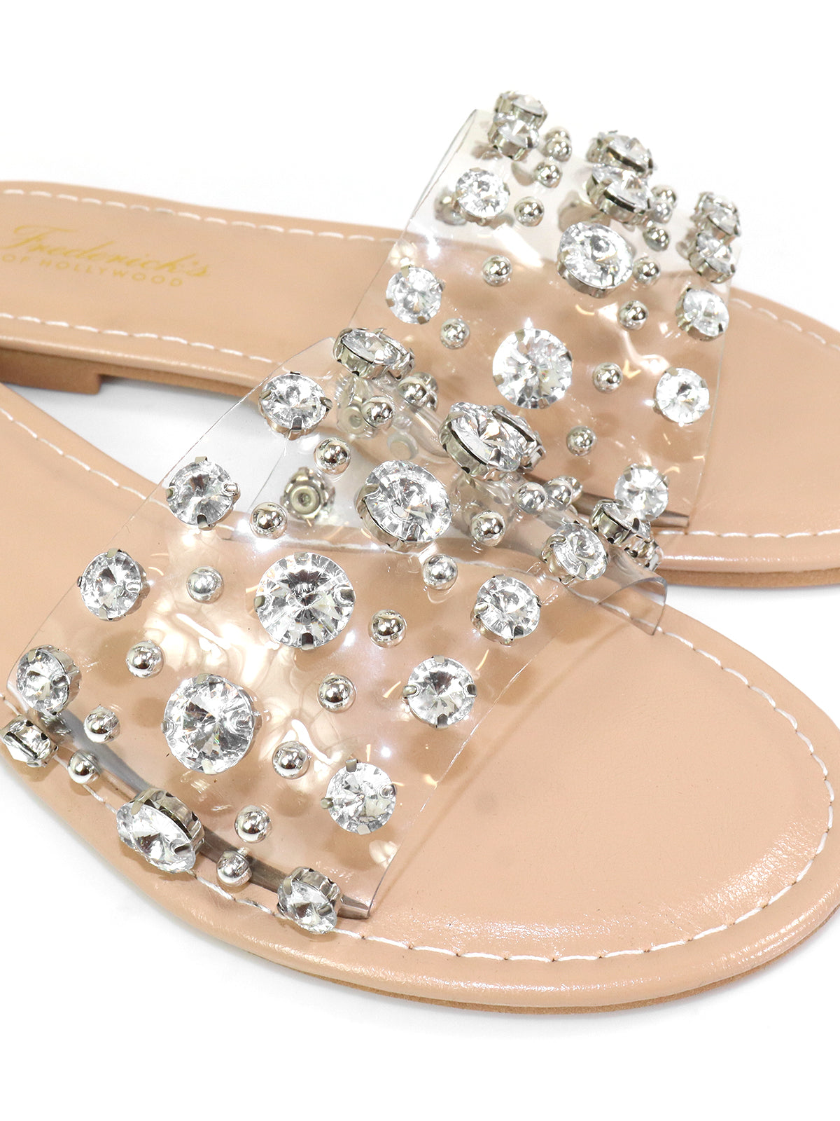 Clarissa Rhinestone Flat Sandal、mySite、bengalsvssteelers