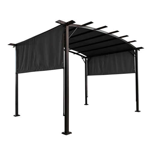 12 x 9 Ft Outdoor Pergola Patio Gazebo,Retractable Shade Canopy,Steel Frame Grape Gazebo,Sun shelter Pergola for Gardens,Terraces,Backyard Same as W419S00033、、eastwooduniform