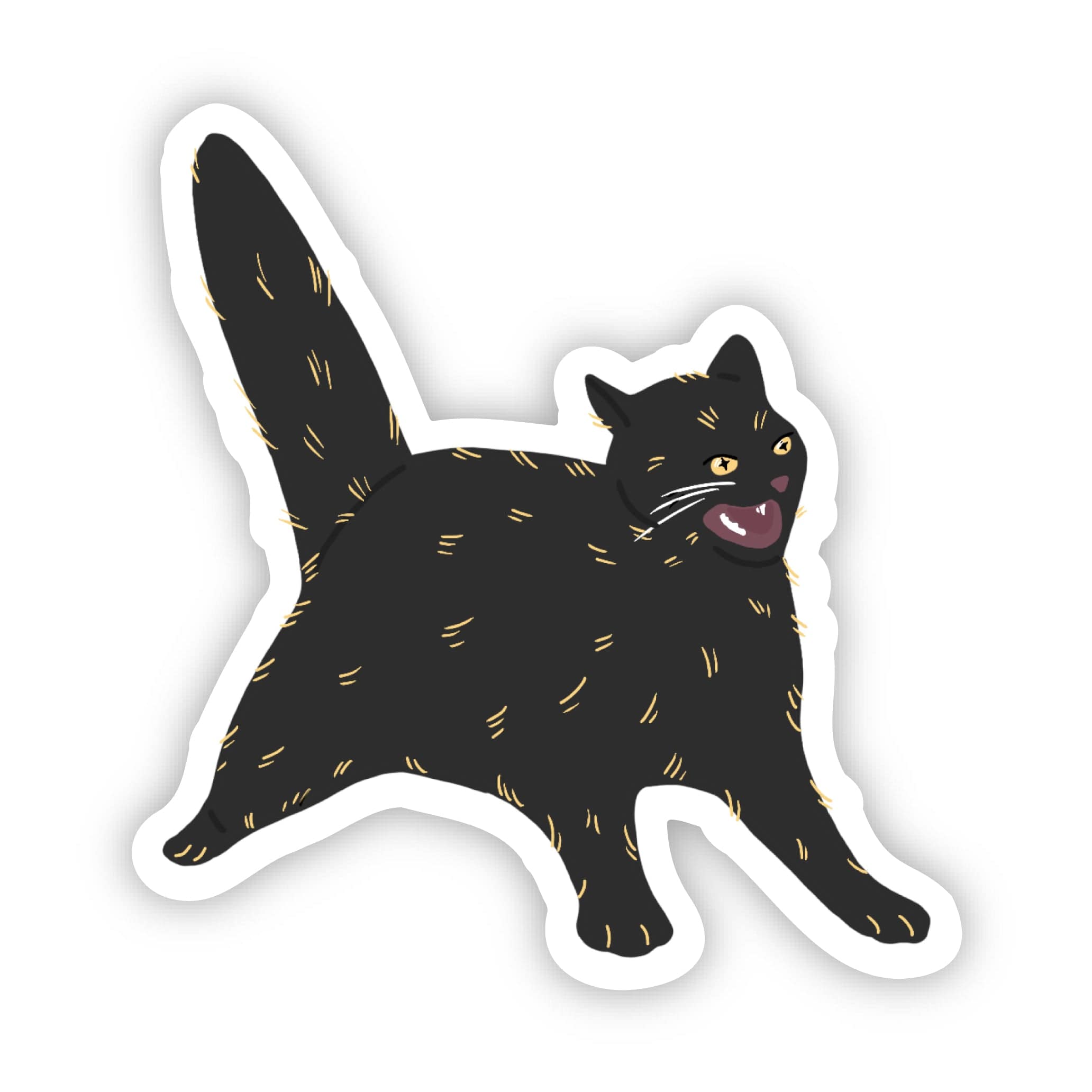  Anime Scared Black Cat Sticker、mySite、elrpsem3k