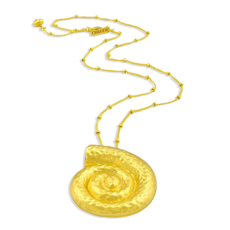 Textured Shell Pendant Necklace | 14K Gold Plated、mySite、camillekostekn